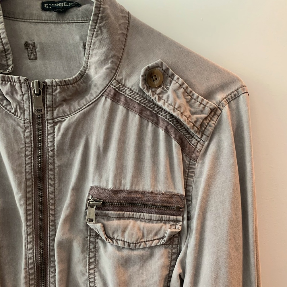 Express Taupe Utility Jacket